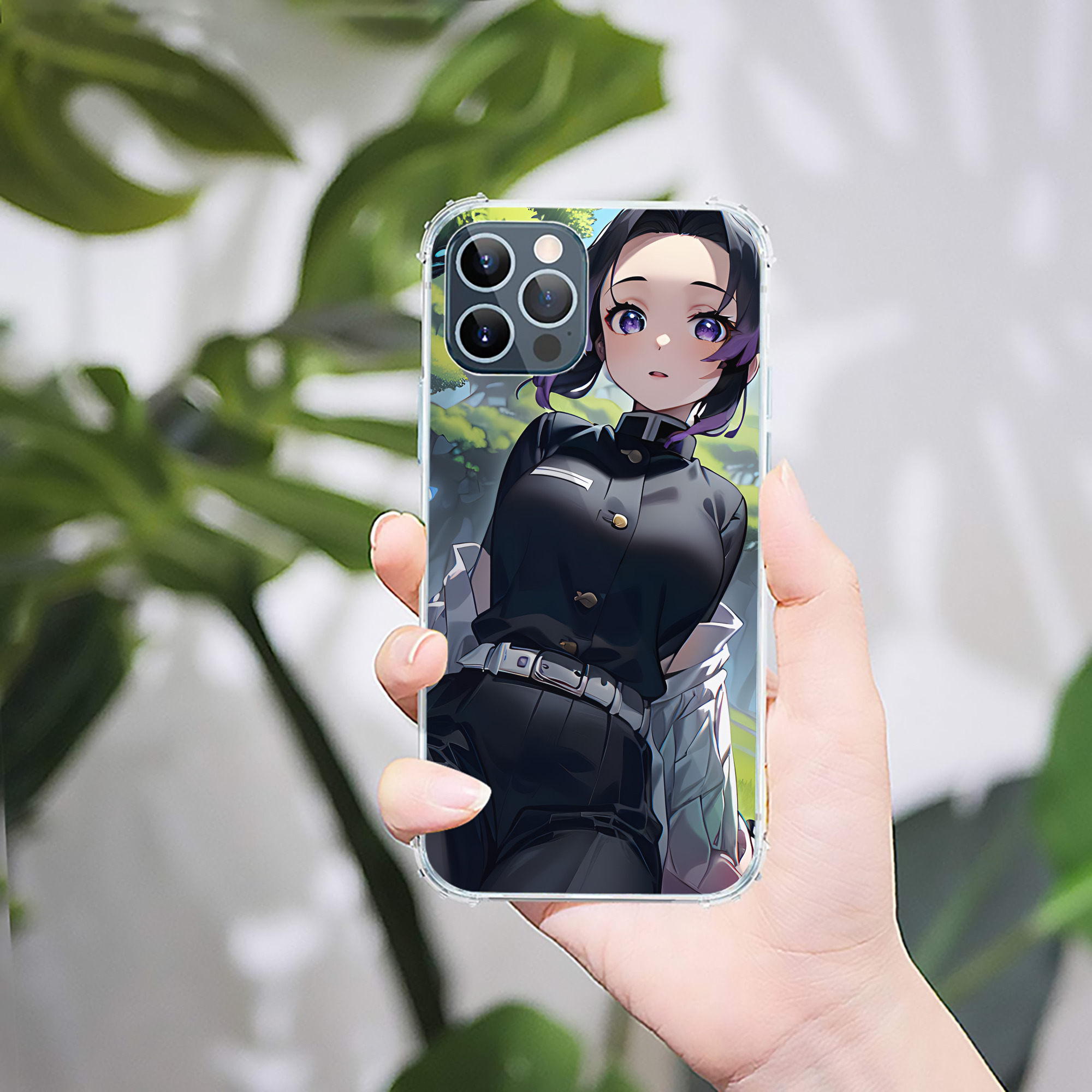 （画像用） 鬼滅の刃（きめつのやいば）蟲柱-胡蝶 しのぶ／こちょう しのぶ Kochou Shinobu 【iPhone 12シリーズ対応】透明スマホケース（クリアソフトケース）